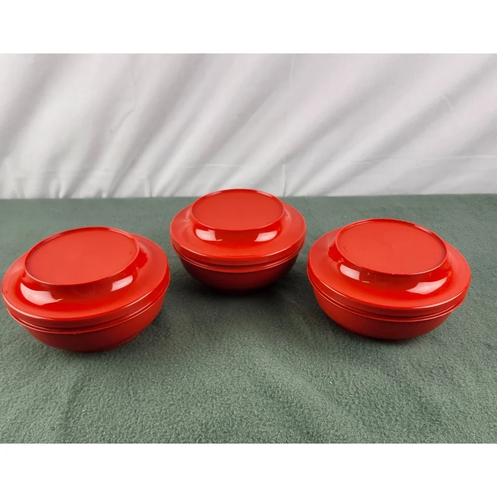 3x Tupperware Serve & Seal 1595-6 Orange 6